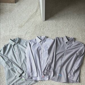Vineyard Vines Whale Shirt-set of 3  Boys size 16. Multi-Color Checkered